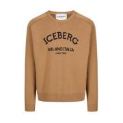 Iceberg Rundhalsad tröja med logotyp Brown, Herr