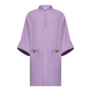 Valentino Elegant Röd Klänning Purple, Dam