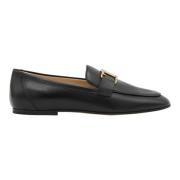 Tod's Svarta läder T-logo loafers Black, Dam