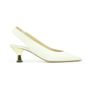 Prosperine Gyllene Lackad Klack Sandal White, Dam