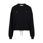 Iceberg Sweatshirt med rund hals och dekorativa dragkedjor Black, Dam