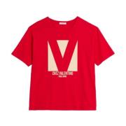 Valentino Garavani Röd Logo Print T-shirt Red, Herr