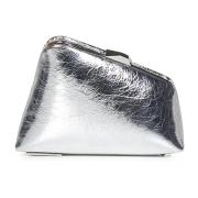 The Attico Silver Lamm Läder Clutch Väska Gray, Dam