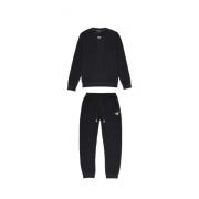 Emporio Armani Svart bomulls sweatsuit Herrkollektion Black, Herr