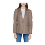 Only Brun Linne Kostym Blazer Damjacka Brown, Dam