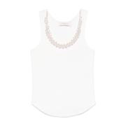 Zimmermann Vit Tanktop med Pärldetaljer White, Dam