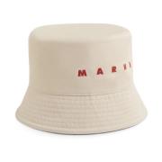 Marni Vit Bucket Hat Stiligt Design Beige, Herr