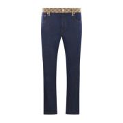 Gucci Blå Tapered Jeans med GG-insats Blue, Herr