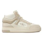 Calvin Klein Jeans Cup Mid Laceup Lth Sneakers Beige, Herr