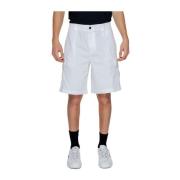 Calvin Klein Jeans Bomull Bermuda Shorts med Tyg Blandning White, Herr