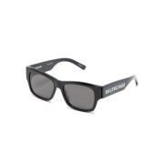 Balenciaga Svarta Wayfarer Solglasögon med Logotyptryck Black, Unisex