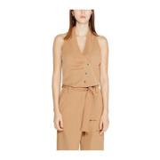 Rinascimento Beige Vest Damjackor Kollektion Beige, Dam