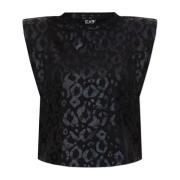 Emporio Armani EA7 T-shirt med logotyp Black, Dam