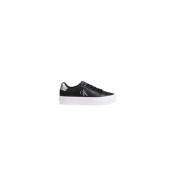 Calvin Klein Jeans Låg Topp Lädersneaker Damkollektion Black, Dam