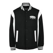 Tommy Jeans Stilig jacka med polyester och ull Black, Herr