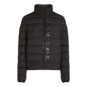 Tommy Jeans Tryckt Dunjacka Beskuren Passform Svart Black, Dam