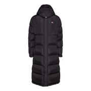 Tommy Jeans Lång Puff Alaska Jacka Svart Black, Dam