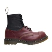 Dr. Martens Kontrastläder Panel Snörstövlar Red, Dam