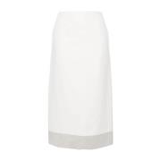 Sportmax Vit Silkeblandning Pennkjol White, Dam