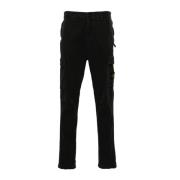 Stone Island Svarta Regular Tapered Byxor Black, Herr