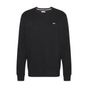 Tommy Jeans Svart Bomull Fleece Blandning Hoodie Black, Herr