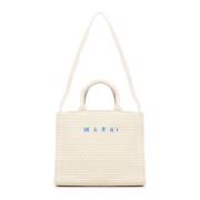 Marni Vit Raffia Toteväska med Bandhandtag White, Dam