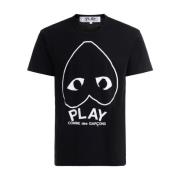 Comme des Garçons Play Svart T-shirt med vitt hjärta Black, Herr