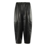 Comme des Garçons Svarta imitationsläder ballongbyxor Black, Dam