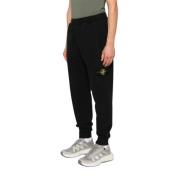 Stone Island Svarta bomulls sweatpants för män Black, Herr