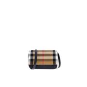 Burberry Svart läder crossbody väska House Check Black, Dam