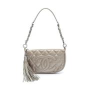 Chanel Vintage Pre-owned Laeder crossbodyvskor Gray, Dam