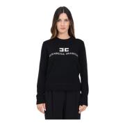 Elisabetta Franchi Svart Crewneck Kashmirtröja Black, Dam