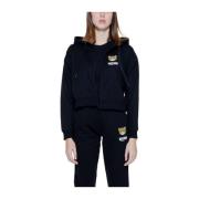 Moschino Vår/Sommar Bomullshoodie med Elastanblandning Black, Dam