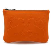 Hermès Vintage Pre-owned Canvas kuvertvskor Orange, Dam