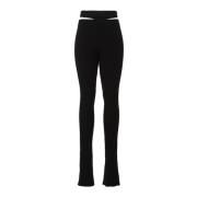 Andrea Adamo Räfflad Skinny Byxor Black, Dam