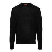 Diesel Svart Stickad Tröja Oval D Design Black, Herr