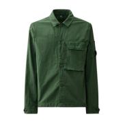 C.p. Company Klassisk Ottoman Overshirt Linsspecifikation Green, Herr