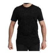 Dolce & Gabbana Barock Velvet Print Crewneck T-shirt Black, Herr