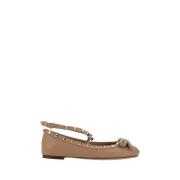 Valentino Garavani Rockstud ballerina med ankelrem Pink, Dam