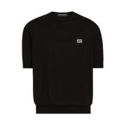 Dolce & Gabbana Svart Crew Neck Tröja Korta ärmar Black, Herr