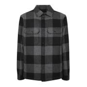 Woolrich Rutig Ull Overshirt Grå Svart Multicolor, Herr