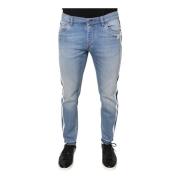 Dolce & Gabbana Blå Skinny Denim Jeans med Logo Blue, Herr