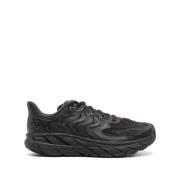 Hoka One One Svarta Mesh Sneakers med Mandel Tå Black, Herr