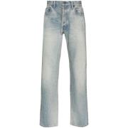 John Elliott Indigo Blå Denim Tapered Slim Jeans Blue, Herr