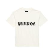 Purple Brand Bomull Logo Print Crew Neck T-shirt Beige, Herr