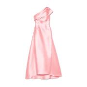 Solace London Rosa Satin Enaxlad Klänning Pink, Dam