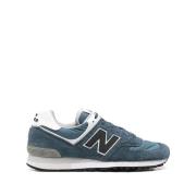 New Balance Blå/Vit Läder Sneaker Panel Design Blue, Herr