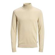 Jack & Jones Herr Turtleneck Basic Stickad Tröja Beige, Herr