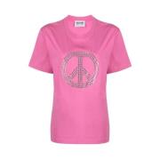 Moschino Fredssymbol T-shirt Pink, Dam