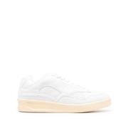 Jil Sander Vita Läder Låg Topp Sneakers White, Herr